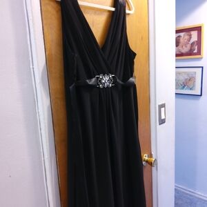 Scarlett Black Maxi Dress with Embellished Waist
